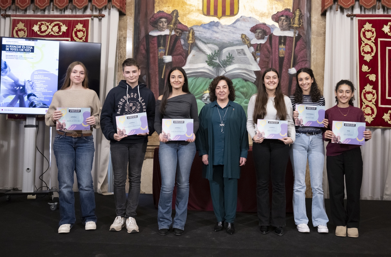 La Diputació de Castelló destaca el talent de la joventut i reafirma el seu compromís amb la igualtat a través del concurs ‘La igualtat és cosa de totes i tots’